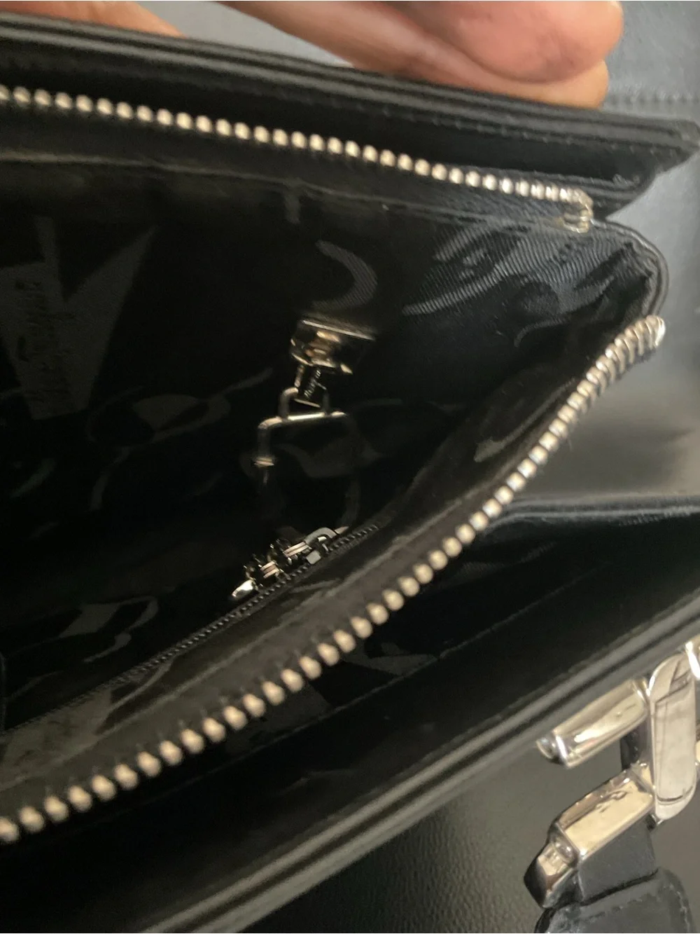 Salvatore Ferragamo Black Leather Messenger with Signature Gancini Hardware